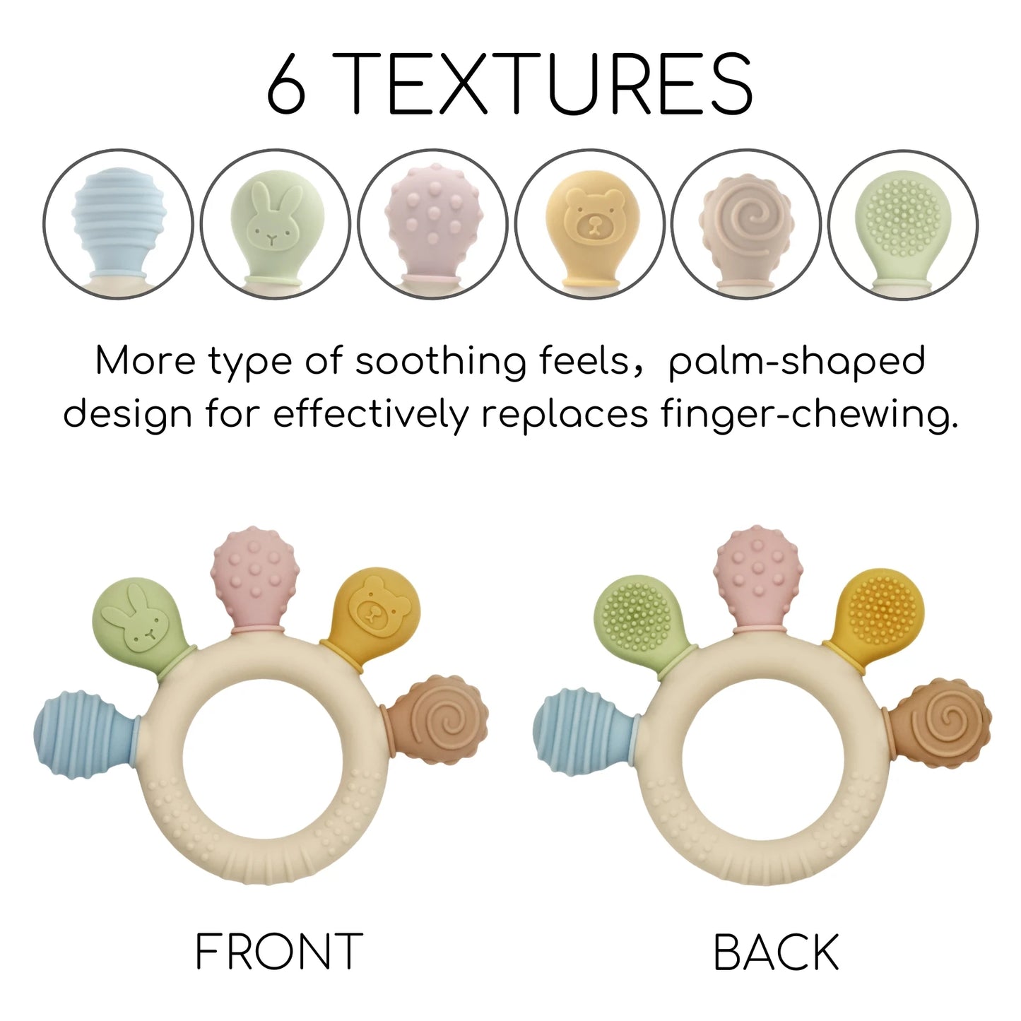 Silicone Baby Teether – Soothing Chew Toy for 0-12 Months