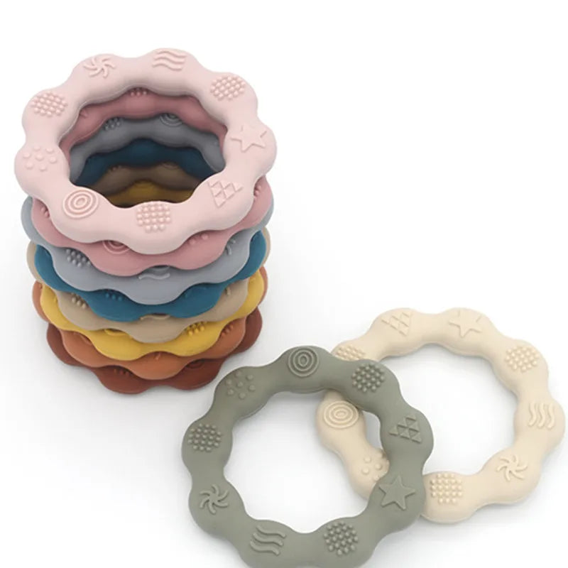 Baby Teether – Food-Grade Silicone, BPA-Free, Tactile Grip, Newborn Teething Toy, Baby Shower Gift