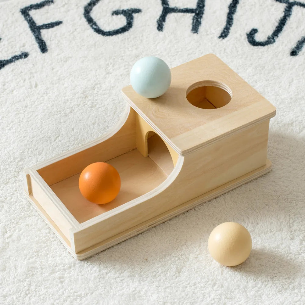 Montessori Wooden Baby Toy – Coin, Ball, Drum, Color & Shape Cognition, Educational Sensory Gift.