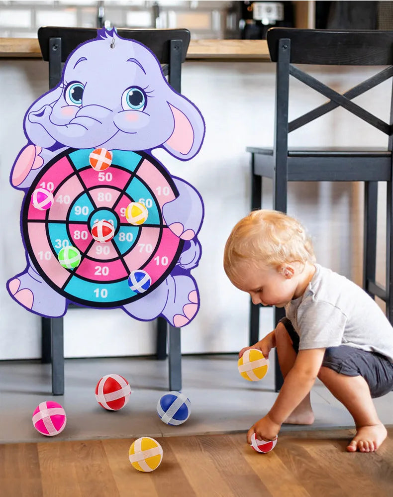 Montessori Animal Dart Board – Sticky Ball Educational Toy for Kids (2-4 Years)