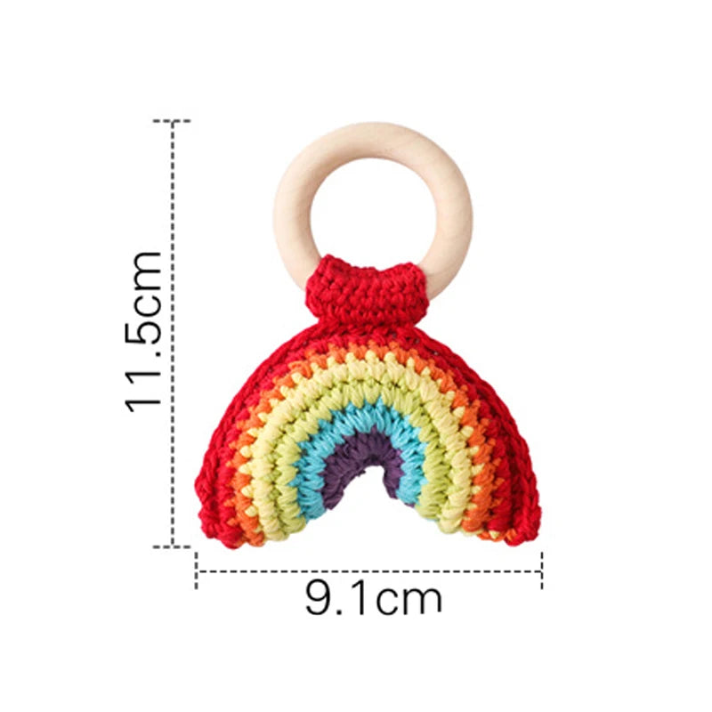 Handmade Crochet Rattle Pendant – Montessori Baby Gym Toy