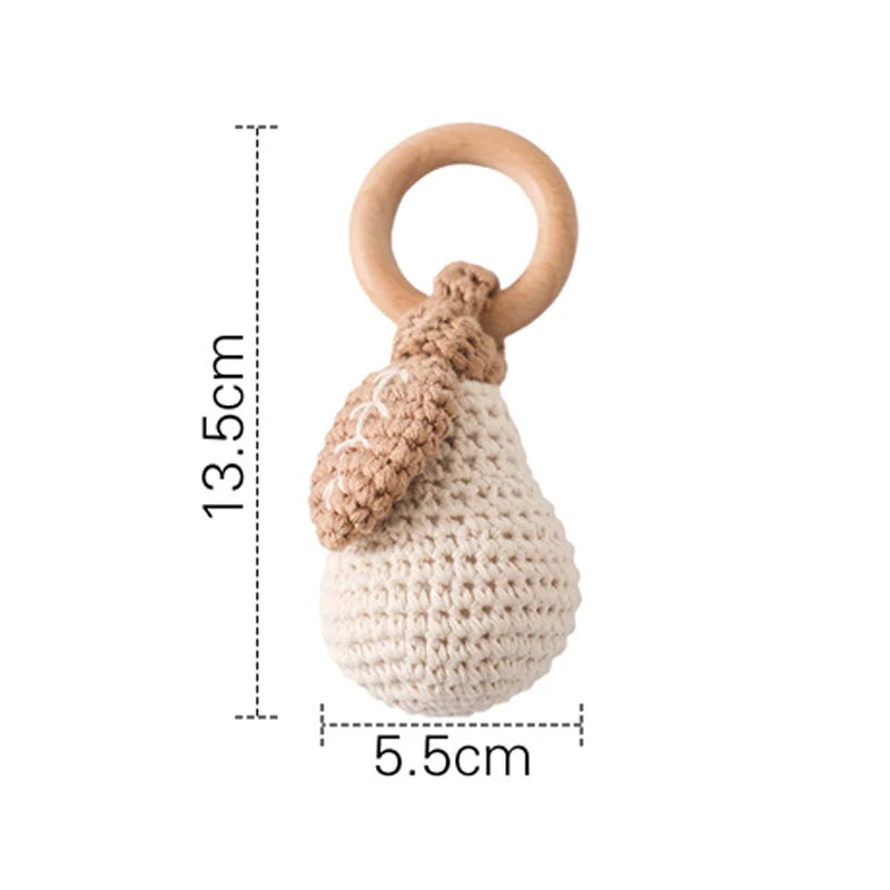 Handmade Crochet Rattle Pendant – Montessori Baby Gym Toy