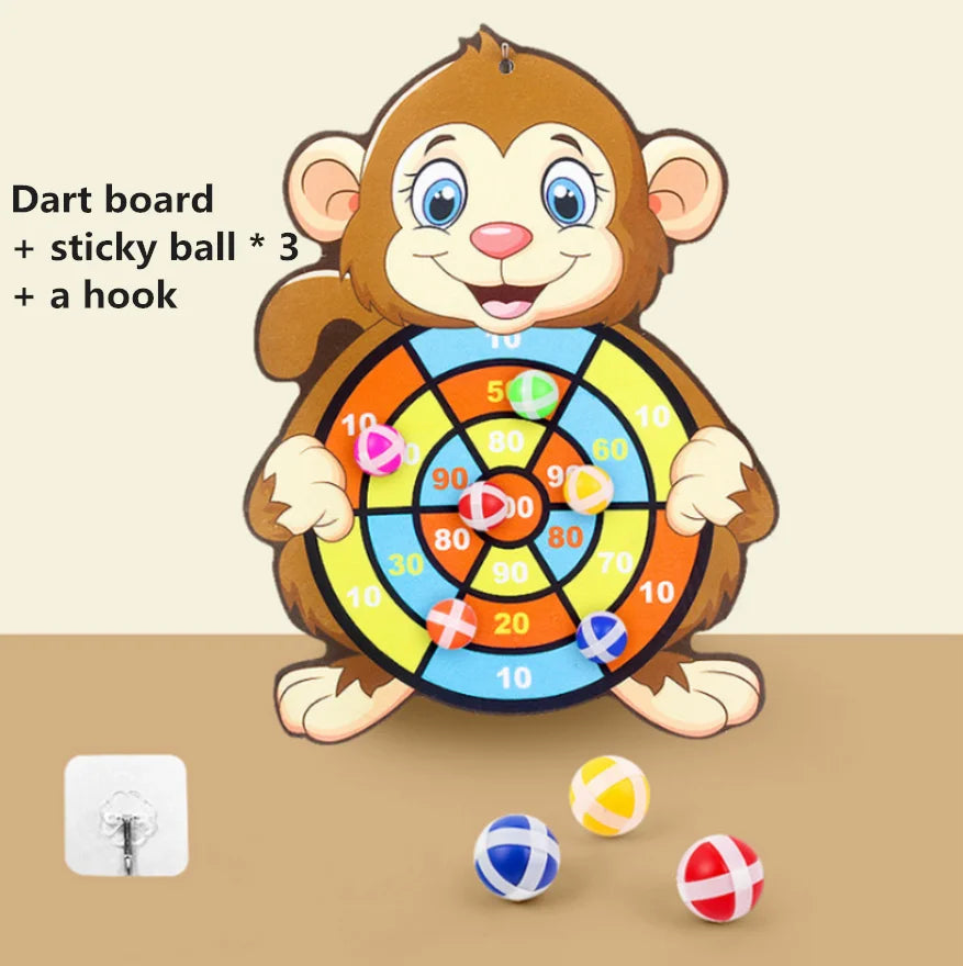 Montessori Animal Dart Board – Sticky Ball Educational Toy for Kids (2-4 Years)