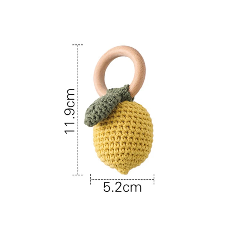 Handmade Crochet Rattle Pendant – Montessori Baby Gym Toy