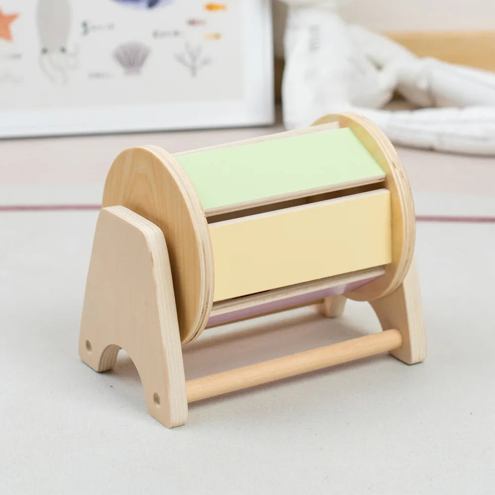 Montessori Wooden Baby Toy – Coin, Ball, Drum, Color & Shape Cognition, Educational Sensory Gift.