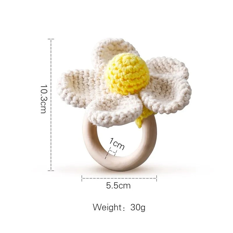 Handmade Crochet Rattle Pendant – Montessori Baby Gym Toy