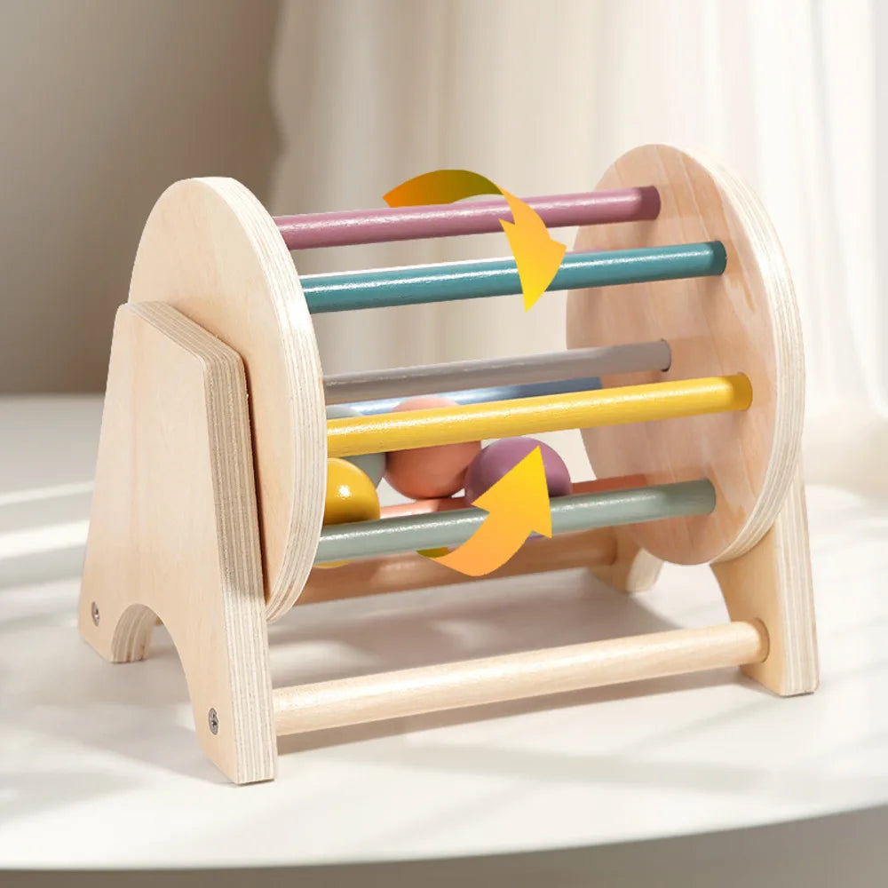 Montessori Wooden Baby Toy – Coin, Ball, Drum, Color & Shape Cognition, Educational Sensory Gift.